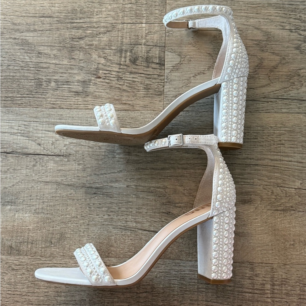 INC womens pearly heels and
